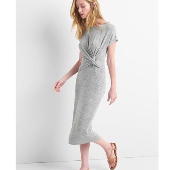 Gap Soft Spun Twist knot Midi T-Shirt Dress - Picture 6 of 6